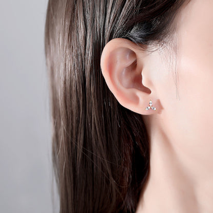 Petal Trinity Studs Earrings - 18K Gold Plated