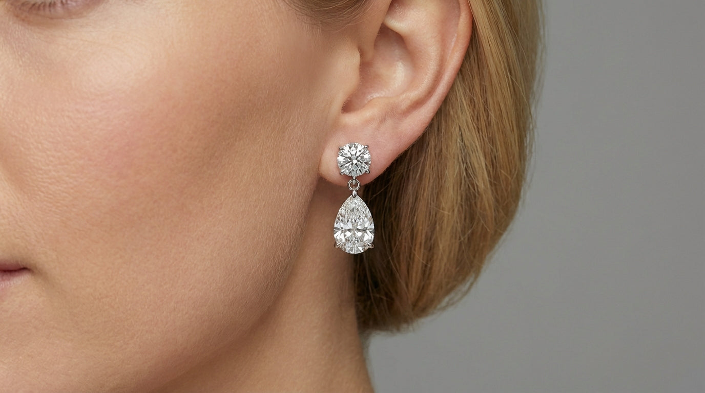 Teardrop  Earrings - Silver Plated