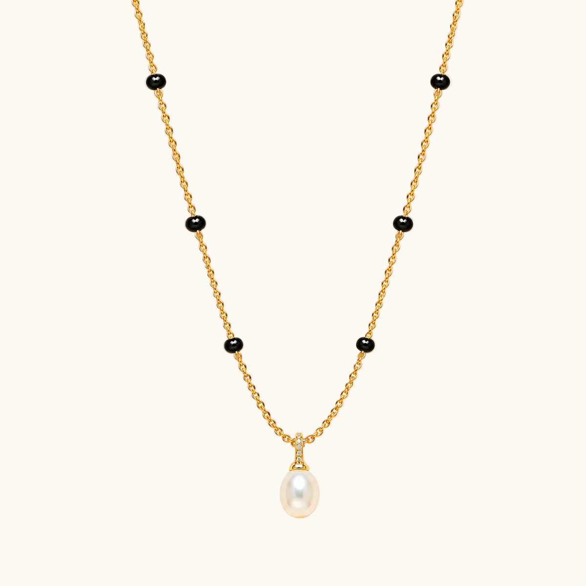 Pearl Drop Mangalsutra - 18k Gold Plated Anti Tarnish jewellery