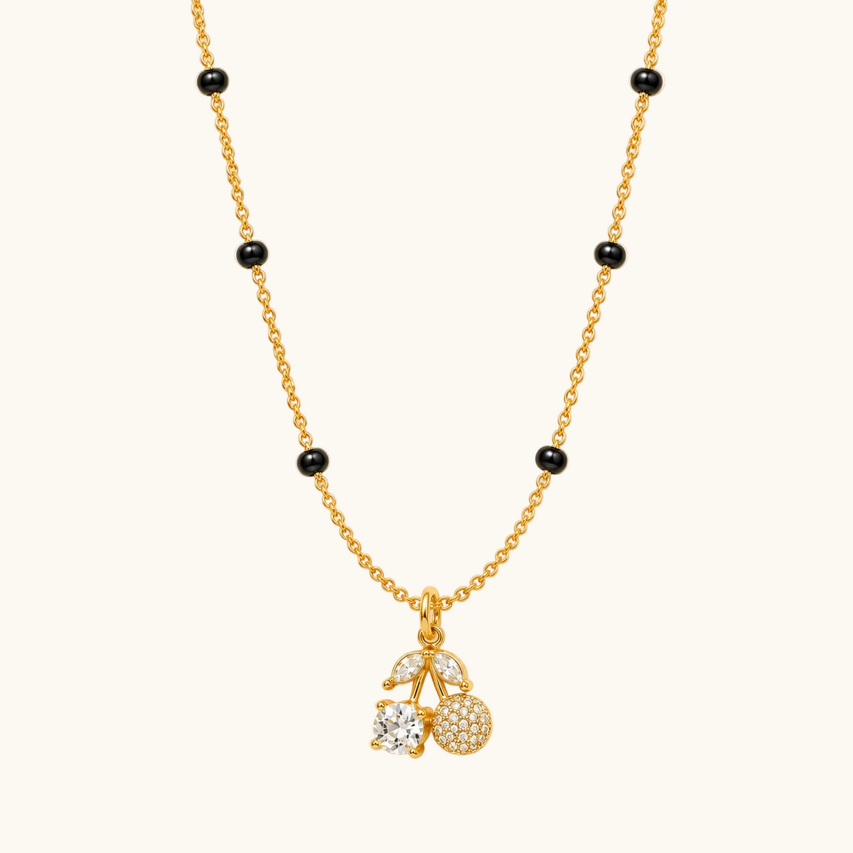 Cherry Crystal Mangalsutra - 18k Gold Plated Anti Tarnish jewellery