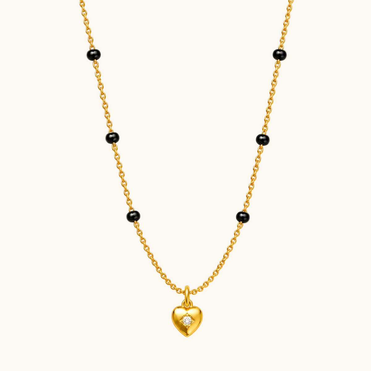 Crystal Heart Mangalsutra - 18k Gold Plated Anti Tarnish jewellery