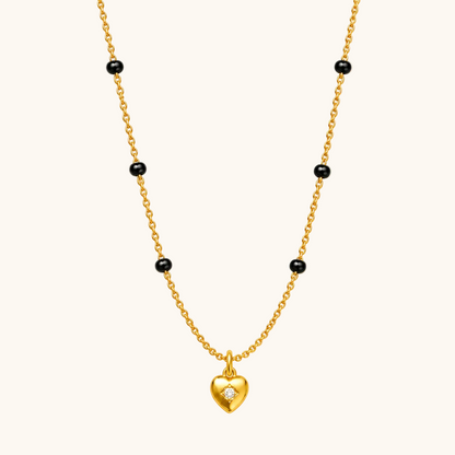 Crystal Heart Mangalsutra - 18k Gold Plated Anti Tarnish jewellery