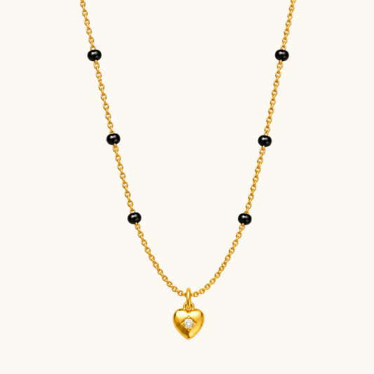 Crystal Heart Mangalsutra - 18k Gold Plated Anti Tarnish jewellery