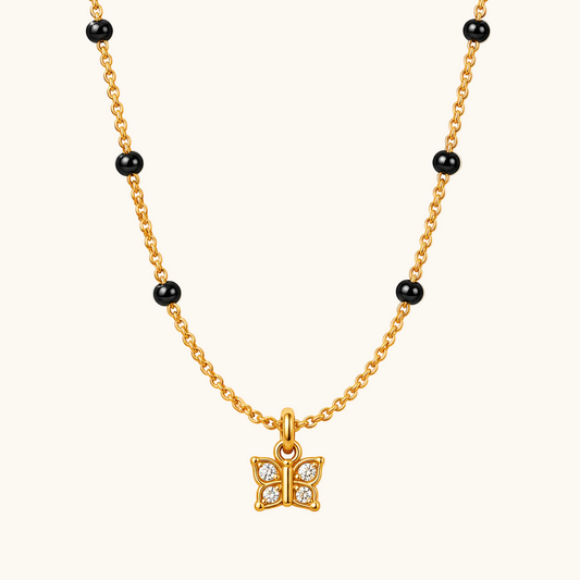 Evara Crystal Mangalsutra - 18k Gold Plated Anti Tarnish jewellery