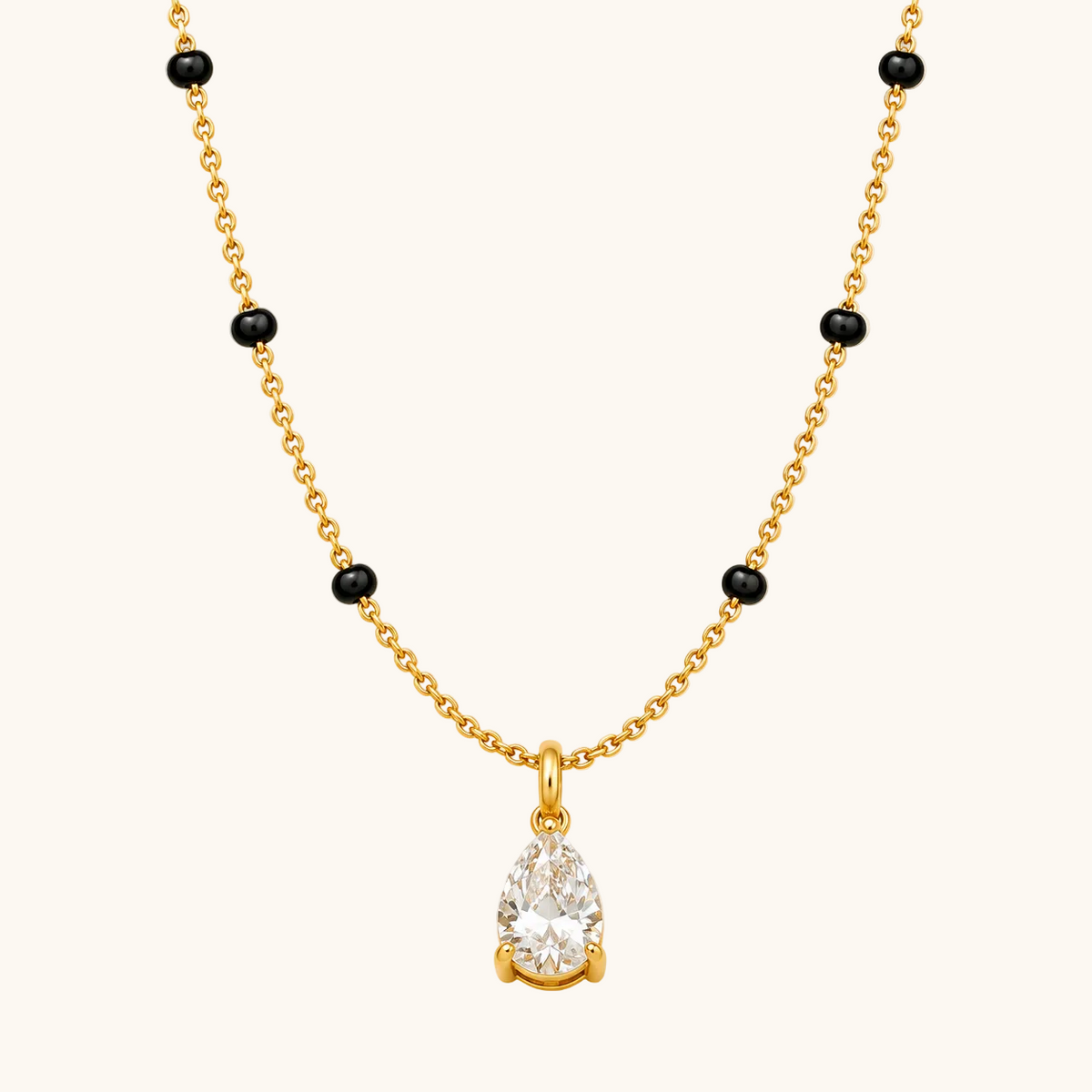 Crystal Drop Mangalsutra - 18k Gold Plated Anti Tarnish jewellery