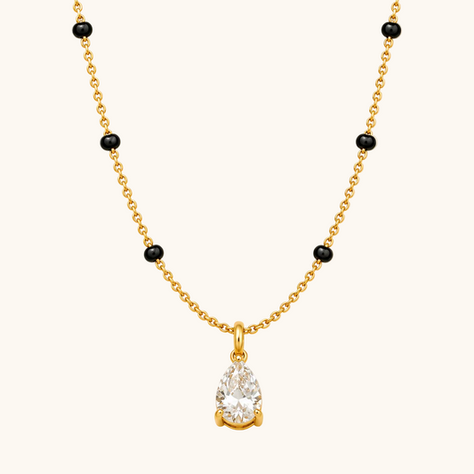 Crystal Drop Mangalsutra - 18k Gold Plated