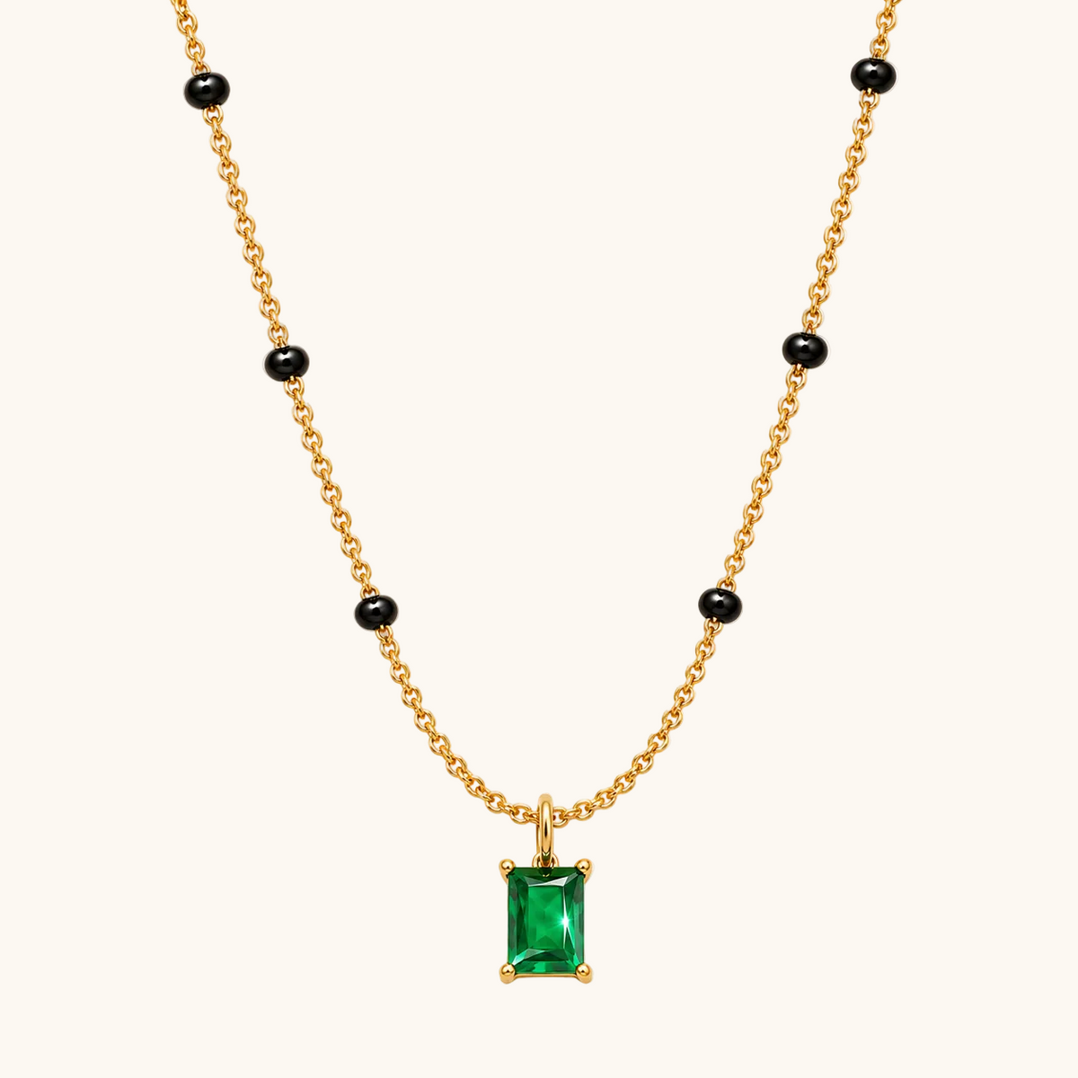 Emerald Prism Mnagalsutra - 18k Gold Plated Anti Tarnish jewellery