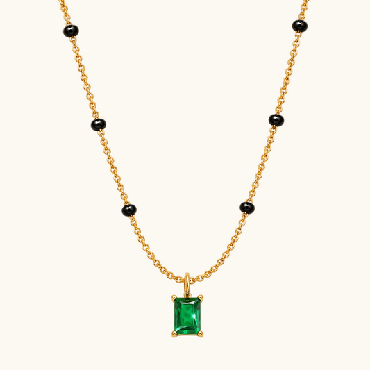 Emerald Prism Mnagalsutra - 18k Gold Plated