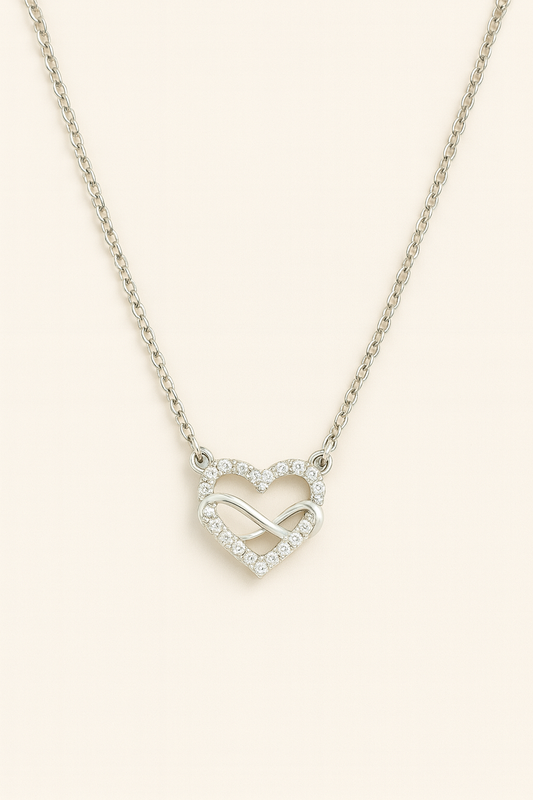 Infinity Heart Pendant - 925 Sterling silver