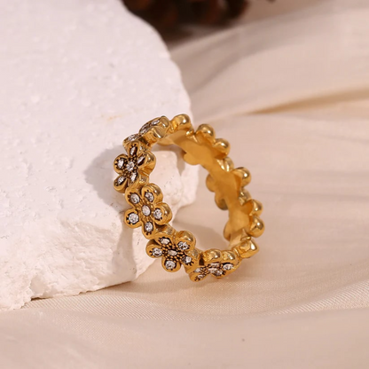 Buy Daisy Flower Ring - 18K Gold Plated online jewellery