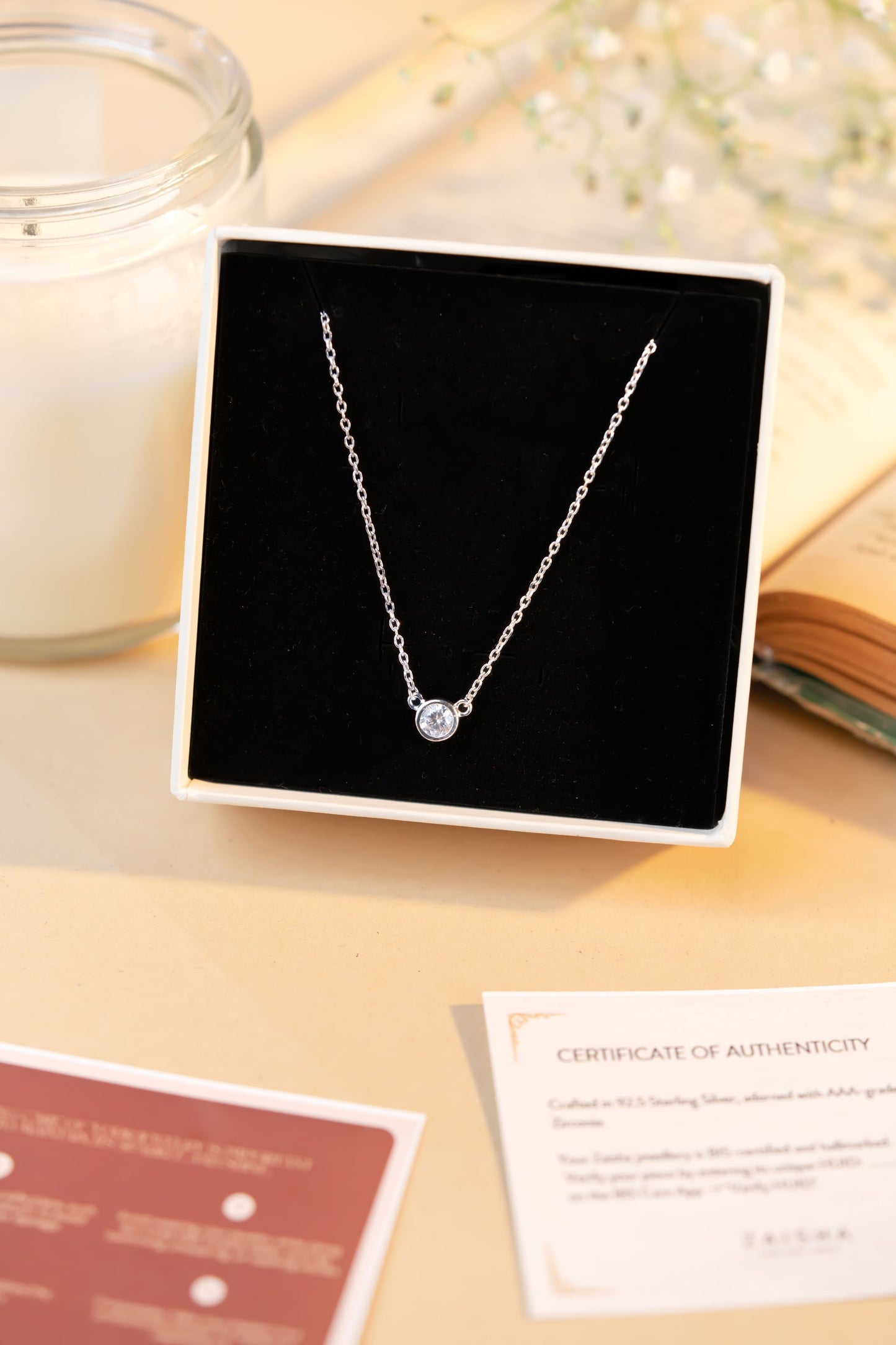 Solitaire Necklace - 925 Sterling silver
