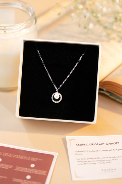 Pearl Loop Necklace - 925 Sterling silver