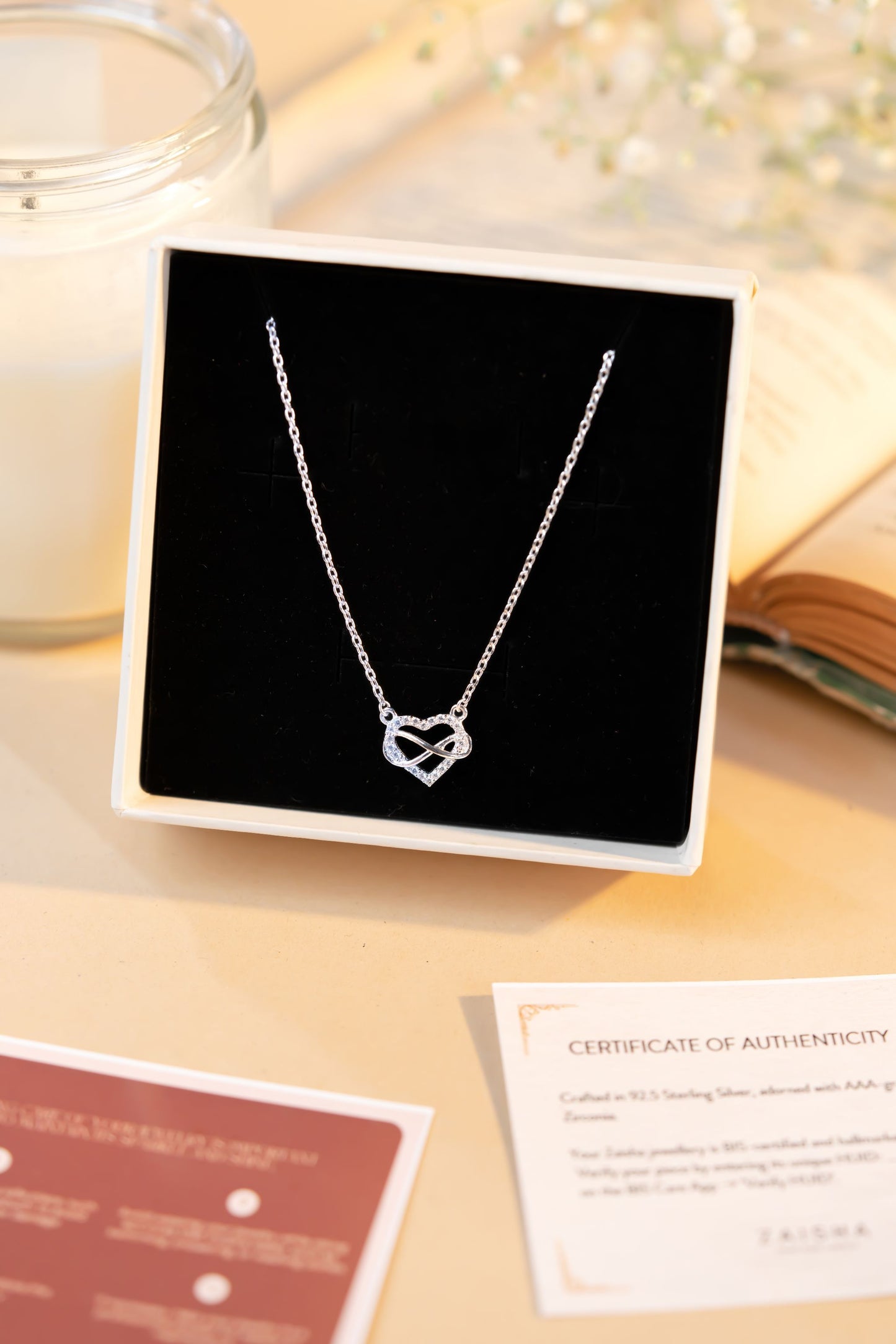 Infinity Heart Pendant - 925 Sterling silver