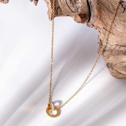 Buy Interlocked Timeless Pendant Necklace - 18K Gold Plated online jewellery