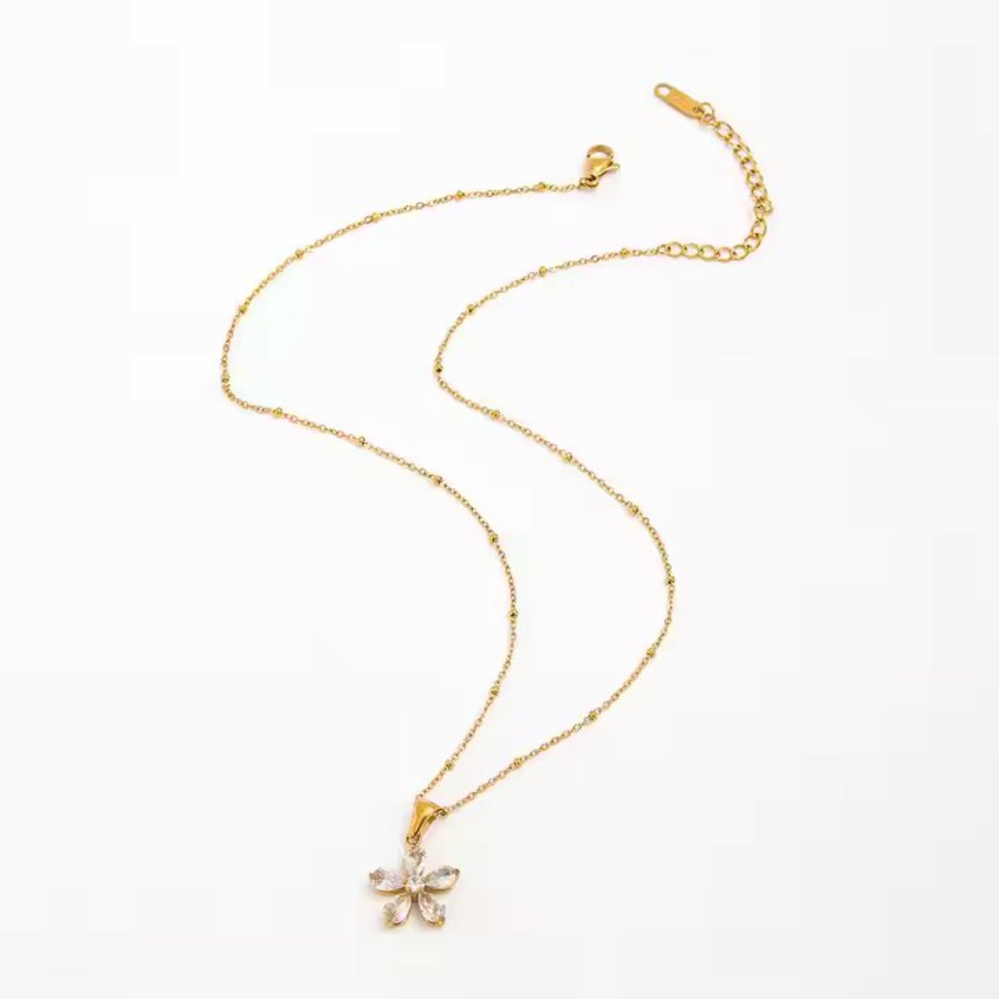 Statement Flower Necklace - 18K Gold Plated