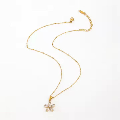Statement Flower Necklace - 18K Gold Plated