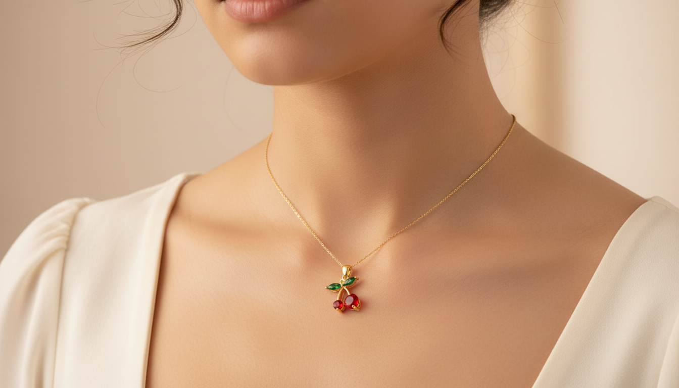 Cherry Blossom Pendant – 18K Gold Plated