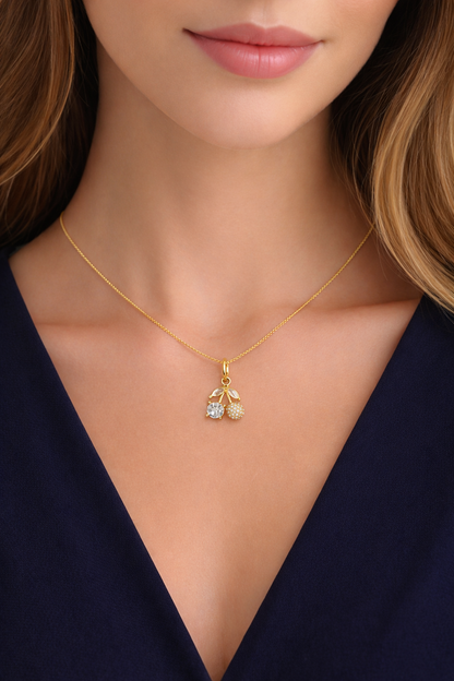 Cherry Spark Pendant – 18K Gold Plated
