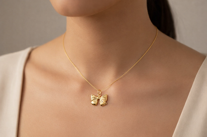 Golden Bow Pendant – 18K Gold Plated