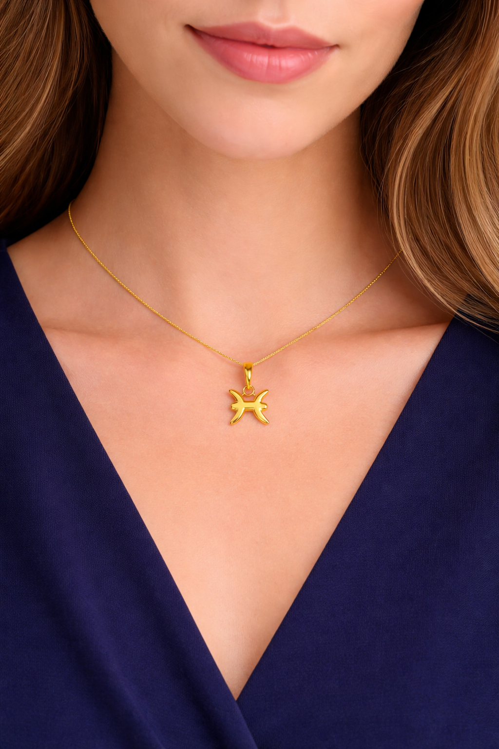 Pisces Zodiac Pendant  – 18K Gold Plated