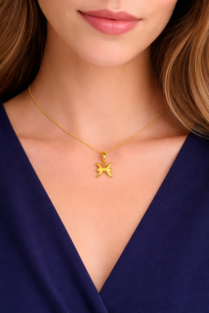 Pisces Zodiac Pendant  – 18K Gold Plated