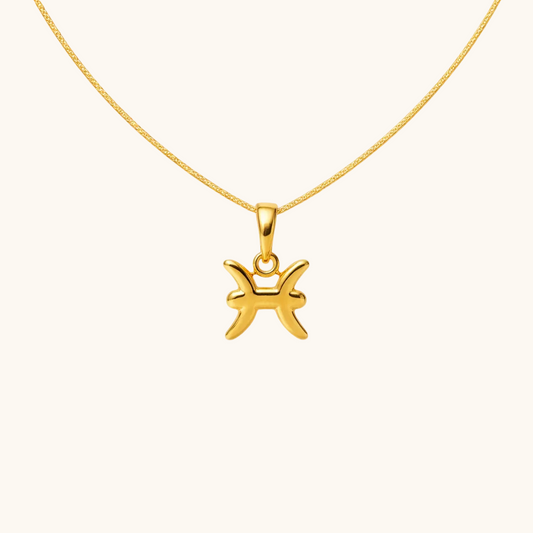 Pisces Zodiac Pendant  – 18K Gold Plated