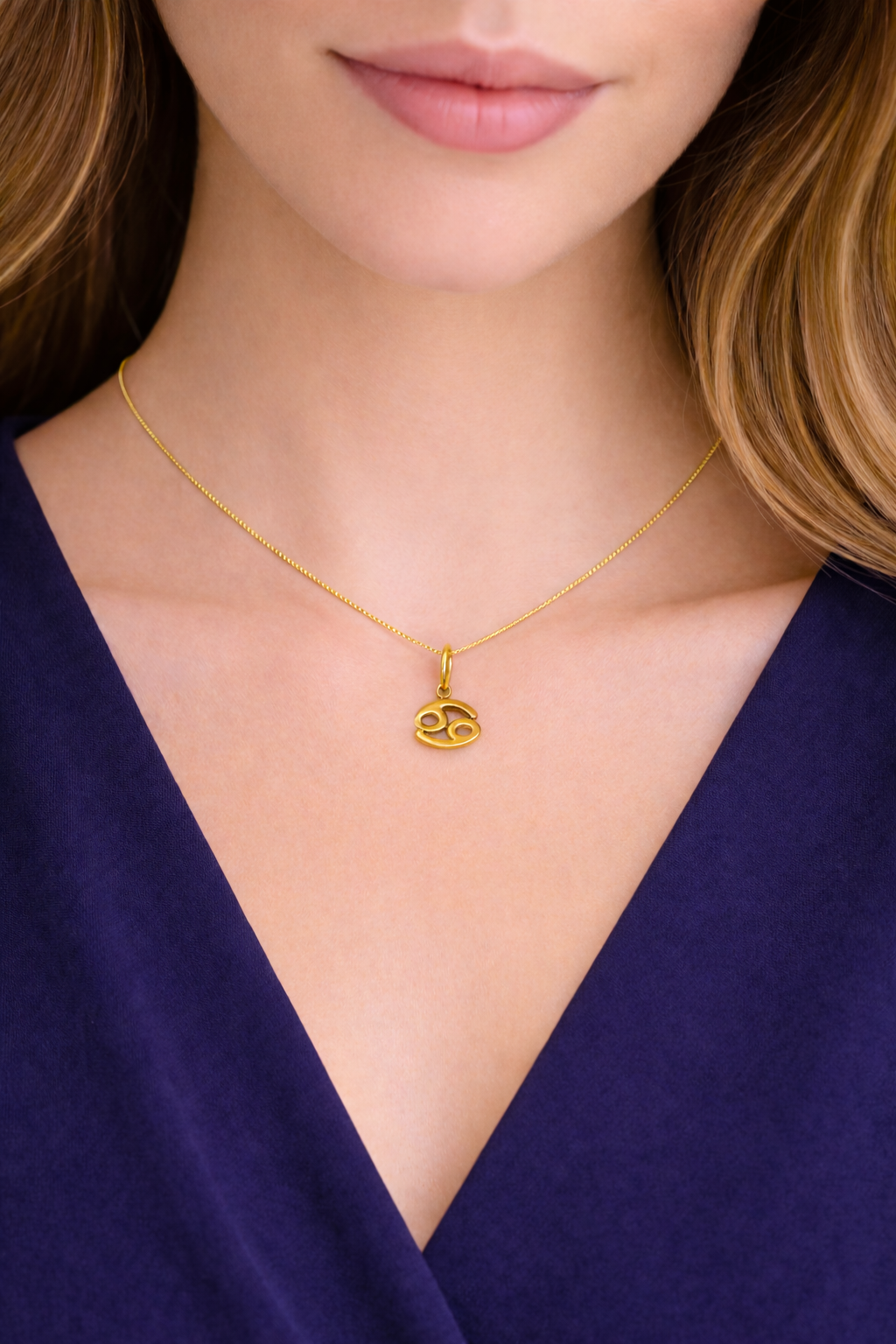Cancer Zodiac Pendant  – 18K Gold Plated