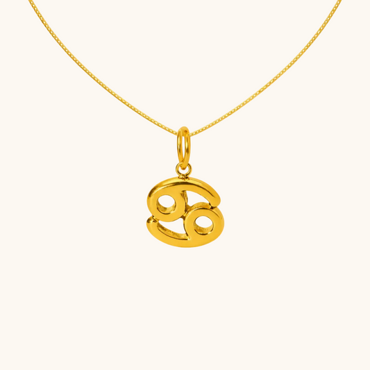Cancer Zodiac Pendant  – 18K Gold Plated