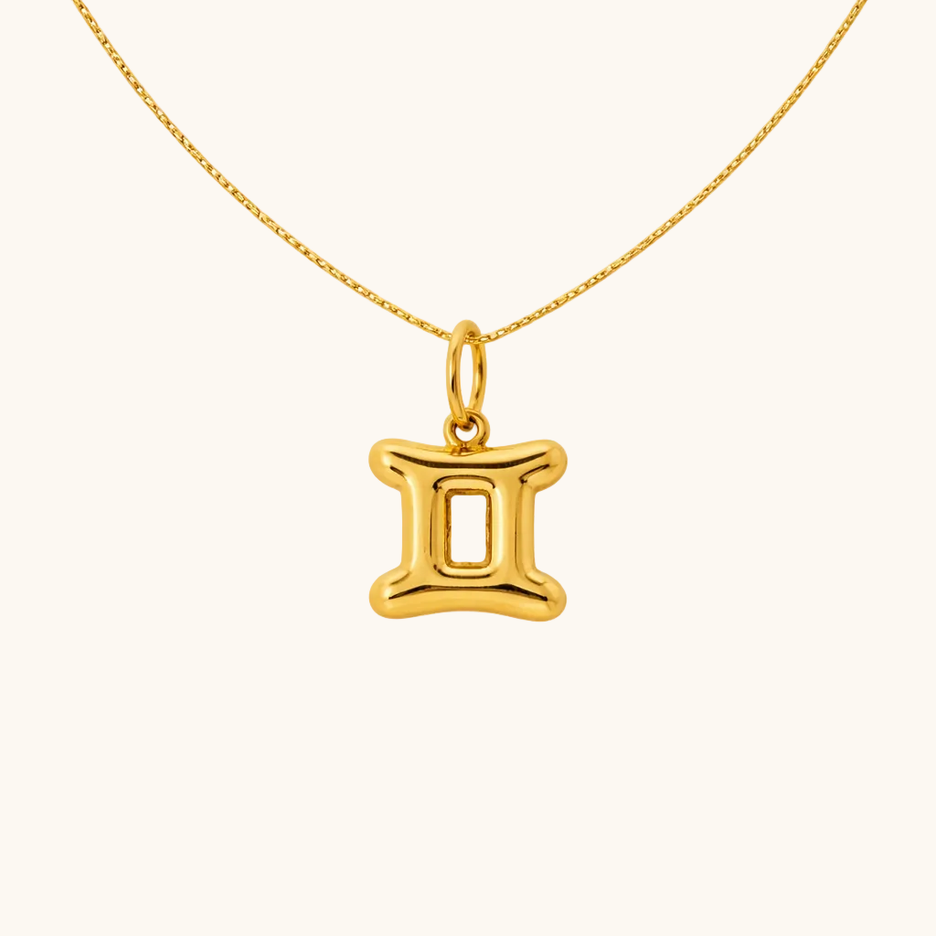 Gemini Zodiac Pendant  – 18K Gold Plated