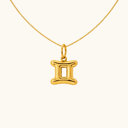 Gemini Zodiac Pendant  – 18K Gold Plated