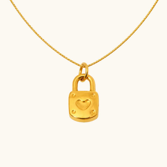 Heart Lock Pendant  – 18K Gold Plated