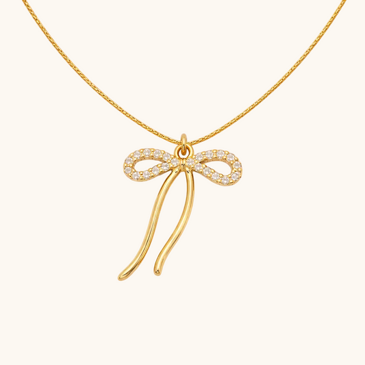 Ribbon Bow Pendant  – 18K Gold Plated