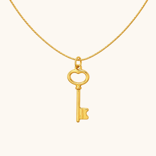 Heart Key Pendant  – 18K Gold Plated