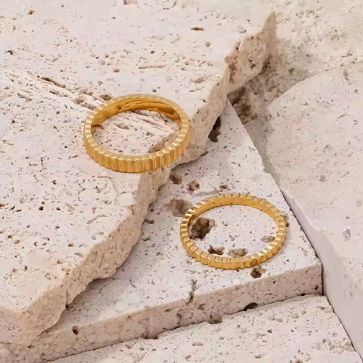 Buy Minimal Gold Barry Ring- 18K Gold Plated online jewellery