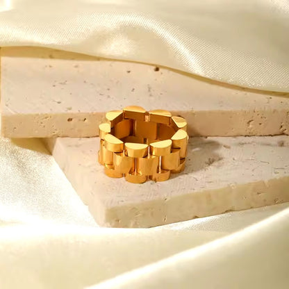 Buy Chunky Goldy Blocks Ring - 18K Gold Plated online jewellery