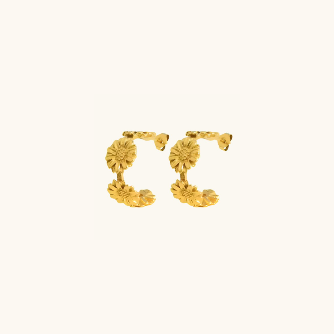 Sunflower Hoop Earrings