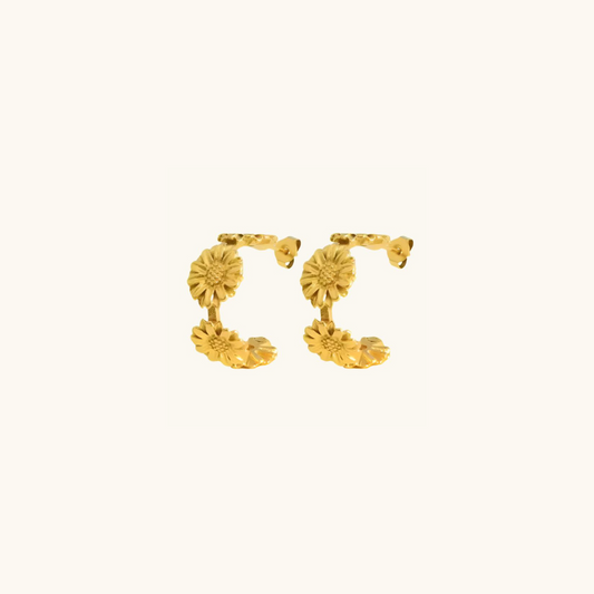 Sunflower Hoop Earrings