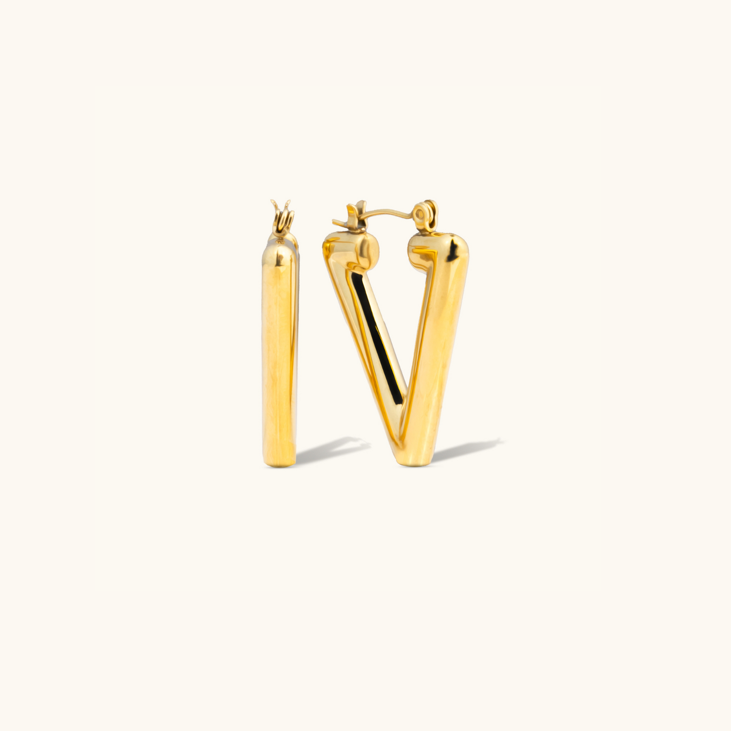 V-shaped Earrings - 18K Gold Plated