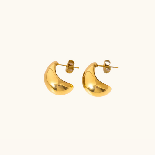 Water Drop Stud Earrings - 18k Gold Plated