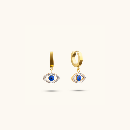 Timeless Evil Eye Earrings - 18K Gold Plated