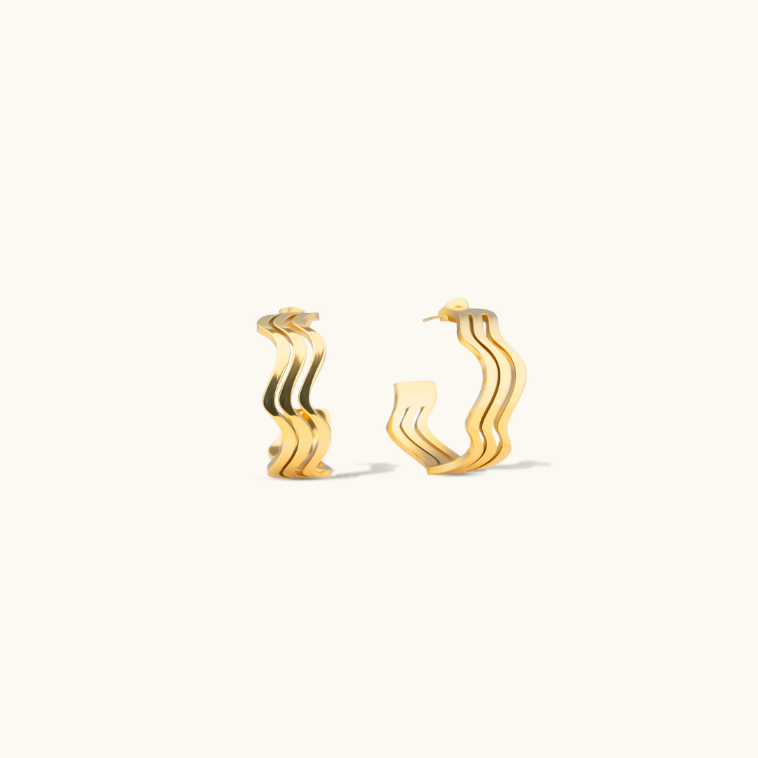 Bizou Hoop Earrings - 18K Gold Plated