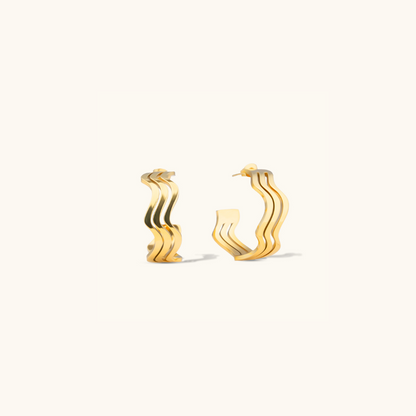 Bizou Hoop Earrings - 18K Gold Plated