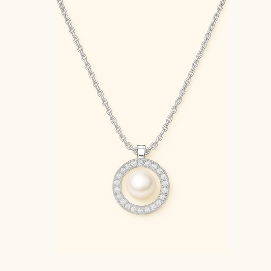 Pearl Loop Necklace - 925 Sterling silver