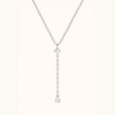 Halo Drop Necklace - 925 Sterling silver