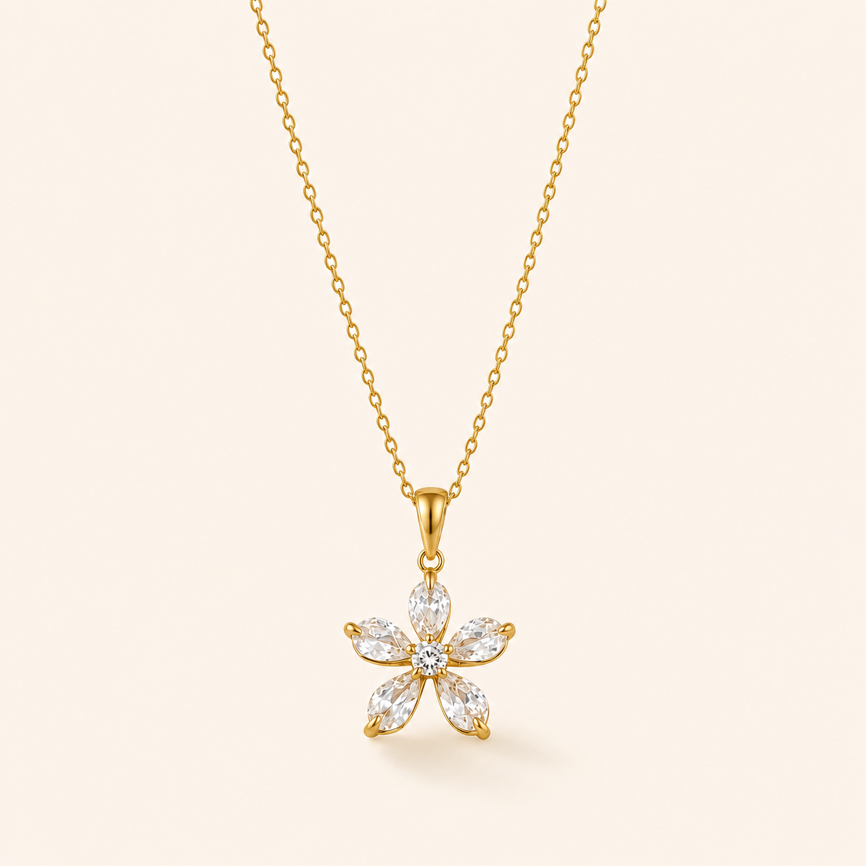 Statement Flower Necklace 18K Gold Plated - Antitarnish Jewellery 