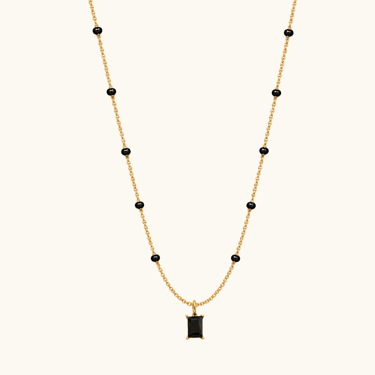 Black Prism Mangalsutra - 18k Gold Plated