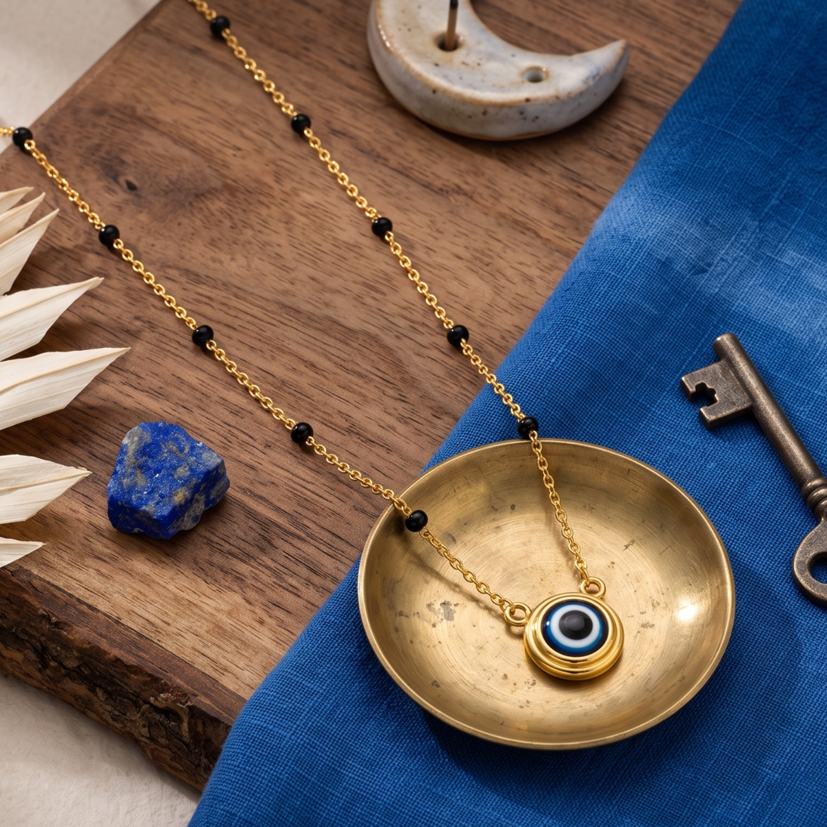 Evil Eye Mangalsutra - 18k Gold Plated Anti Tarnish jewellery