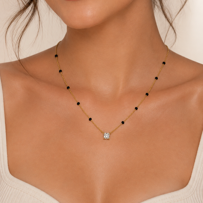 Solitaire Mangalsutra - 18k Gold Plated