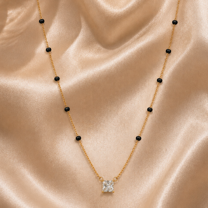 Solitaire Mangalsutra - 18k Gold Plated