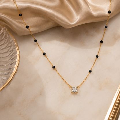 Solitaire Mangalsutra - 18k Gold Plated